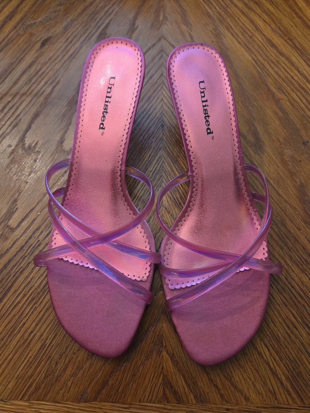 Womens Unlisted sandals metallic pink Size 10